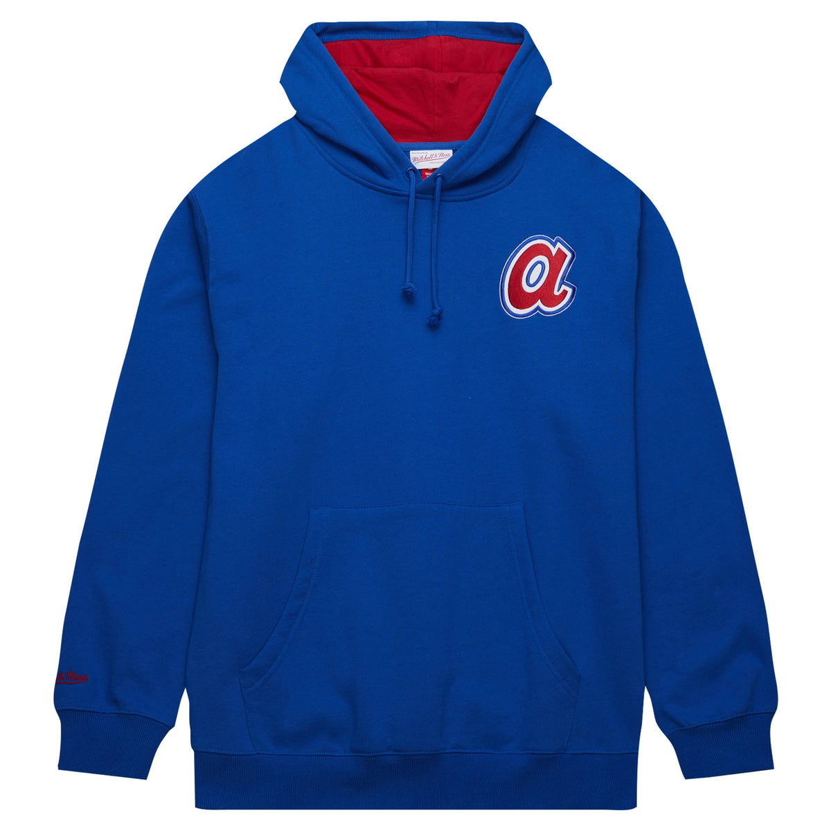 Men's Atlanta Braves Hank Aaron Mitchell & Ness Royal Vintage Logo Name & Number Pullover Hoodie