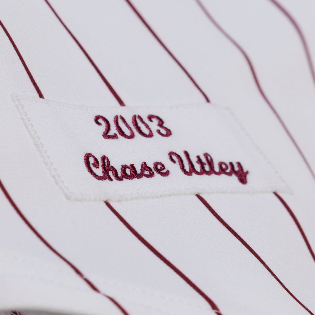 Men's Philadelphia Phillies Chase Utley Mitchell & Ness White 2003 Cooperstown Collection Authentic Jersey