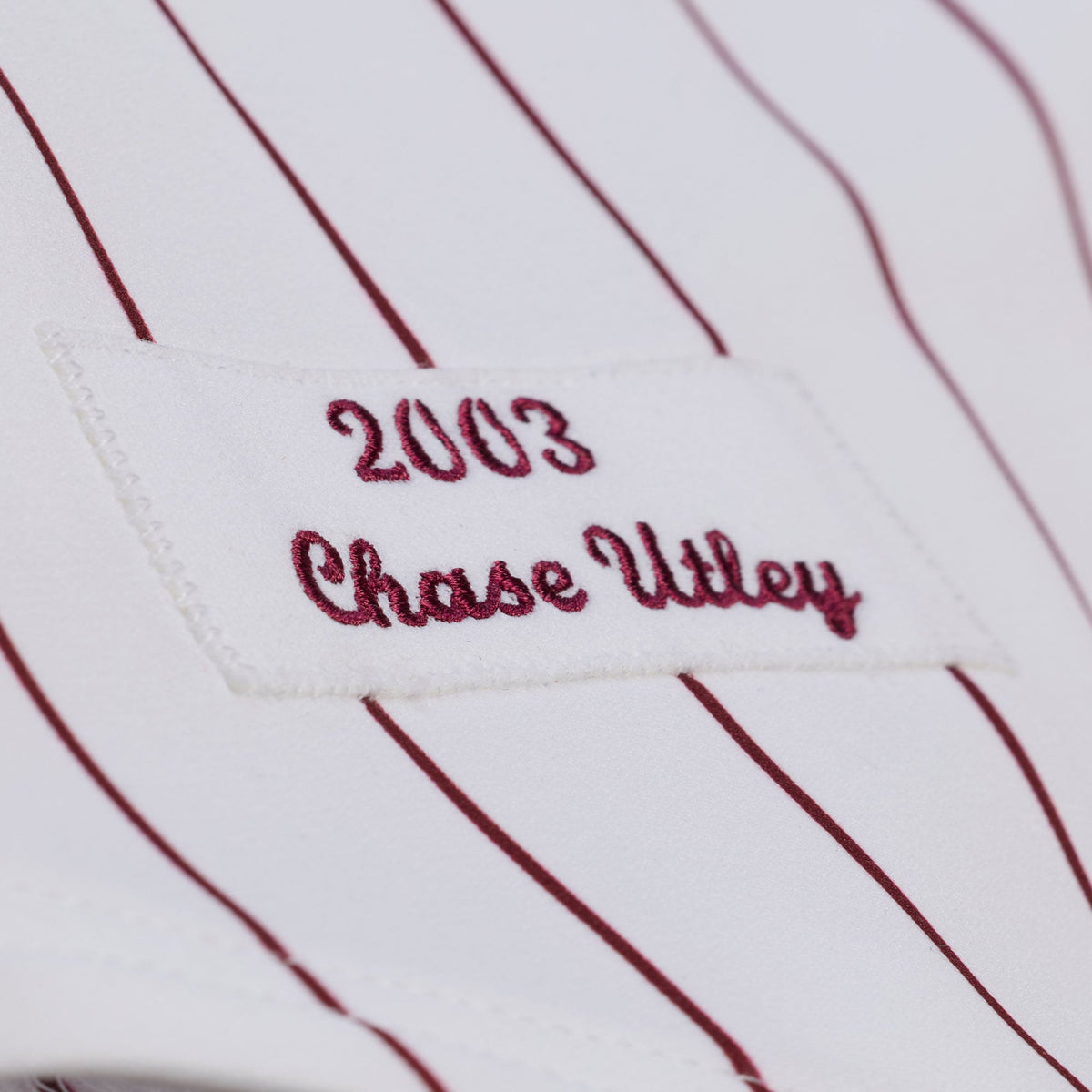 Men's Philadelphia Phillies Chase Utley Mitchell & Ness White 2003 Cooperstown Collection Authentic Jersey