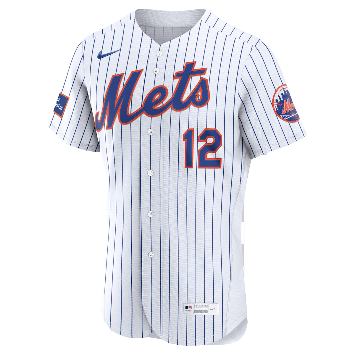 Men's New York Mets Francisco Lindor Nike White Home Authentic Sponsor Patch Jersey