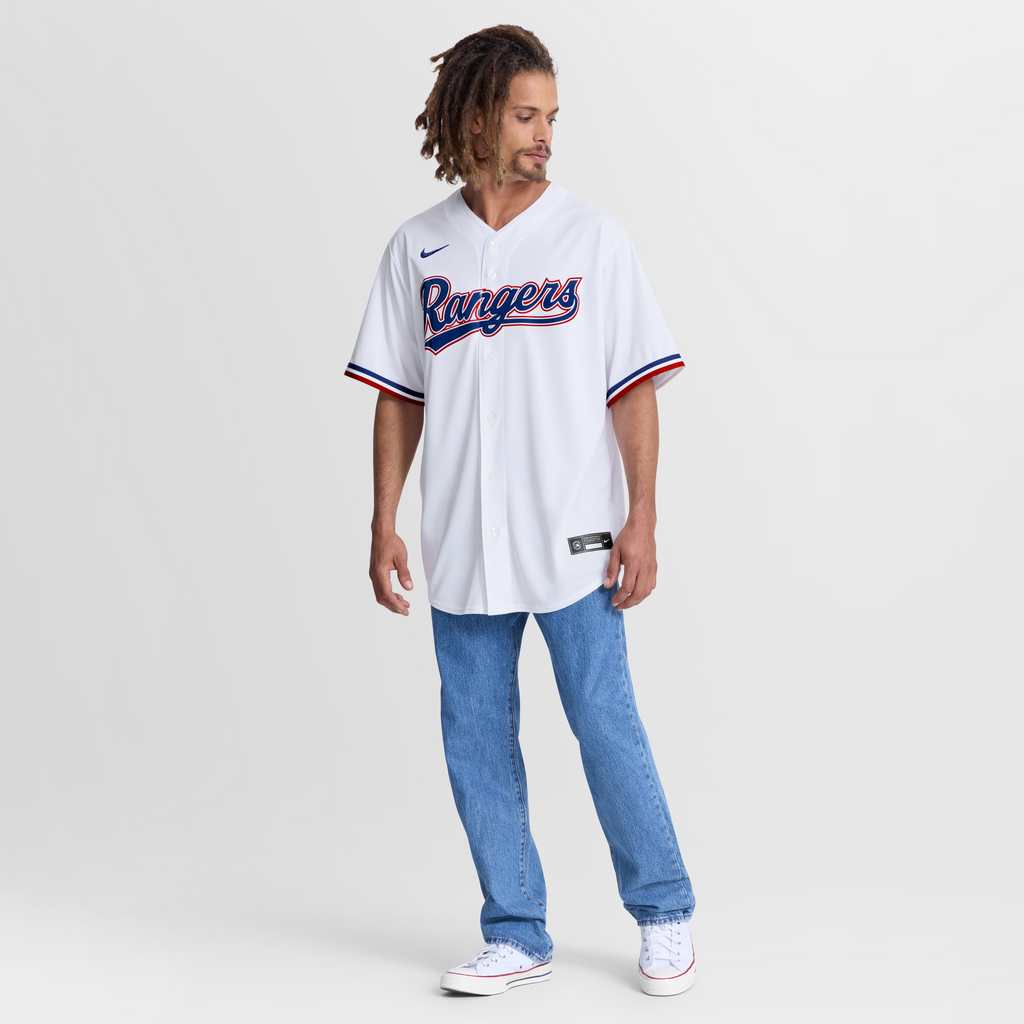 Men's Texas Rangers Jake Burger Nike White Home Replica Jersey