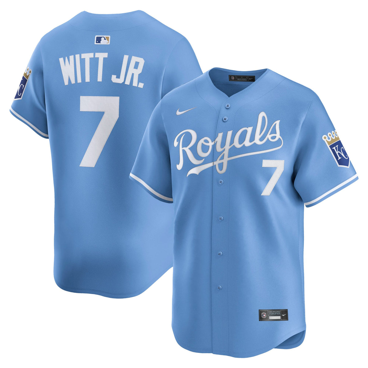 Men's Kansas City Royals Bobby Witt Jr. Nike White Home Limited Player Jersey