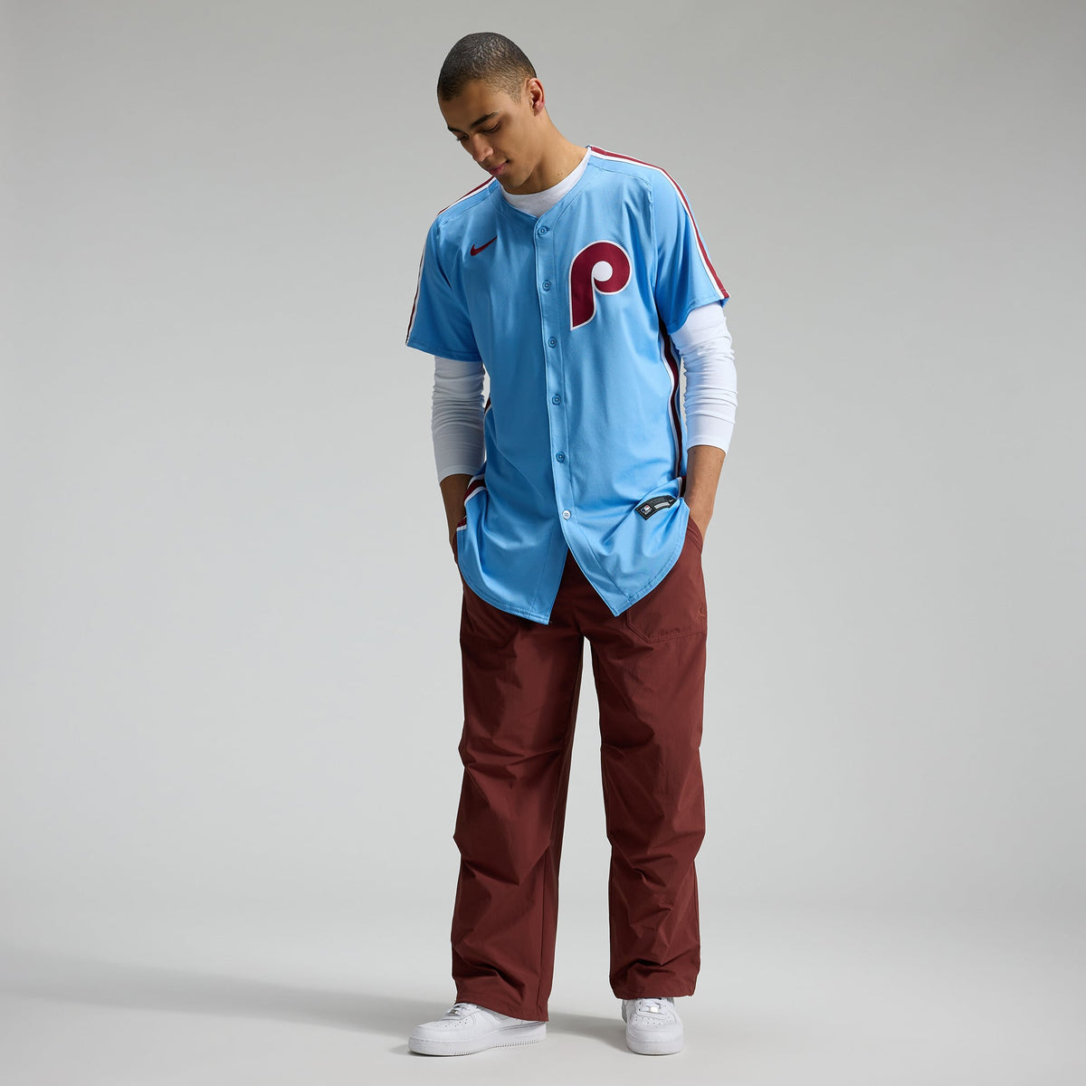 Men's Philadelphia Phillies Nike Light Blue Alternate Elite Jersey
