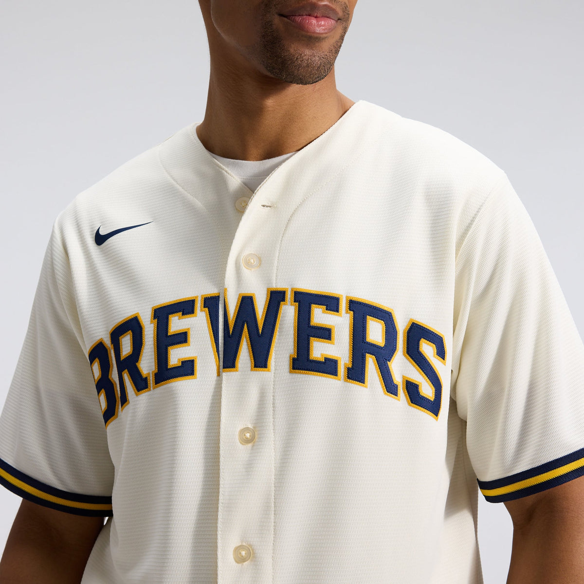 Men's Milwaukee Brewers Nike Cream Home Replica Team Jersey