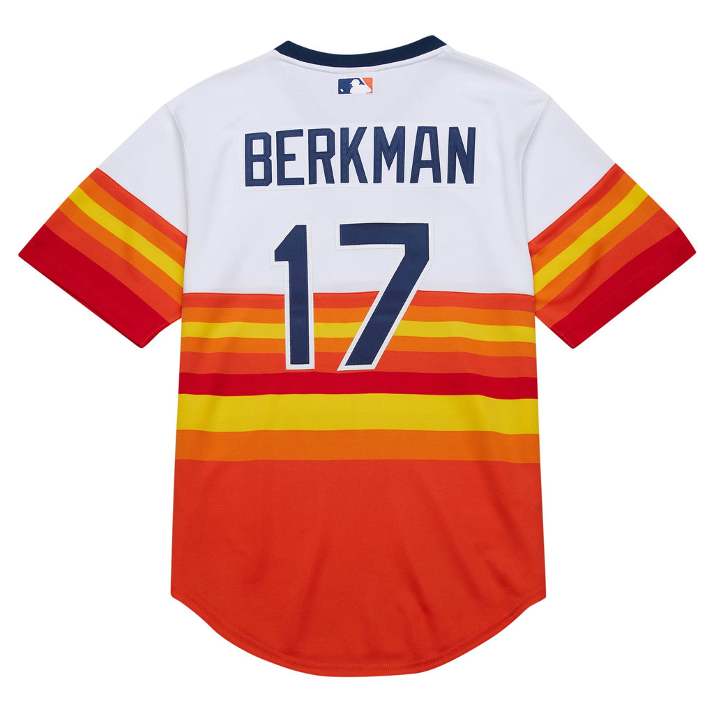 Men's Houston Astros Lance Berkman Mitchell & Ness White 2004 Cooperstown Collection Authentic Throwback Jersey