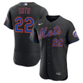 Men's New York Mets Juan Soto Nike Black Alternate Authentic Sponsor Patch Jersey