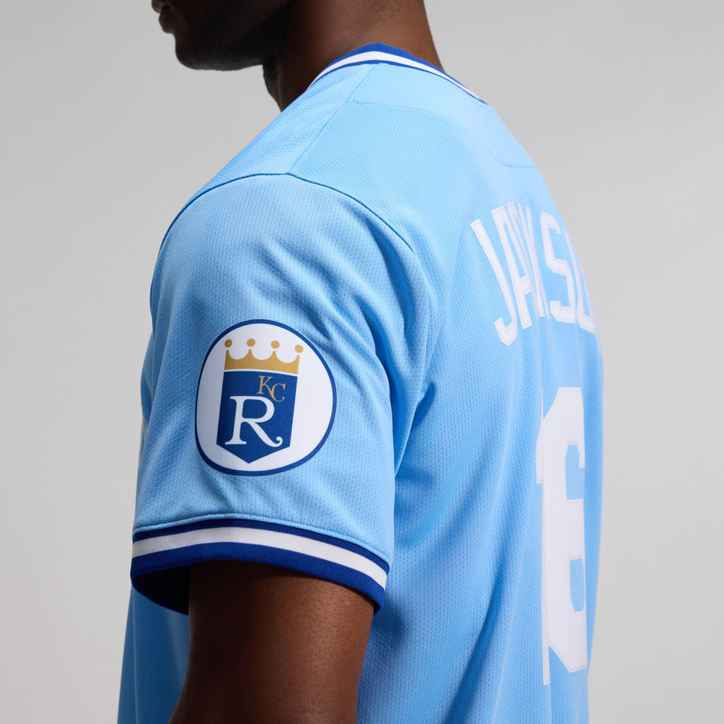 Men's Kansas City Royals Bo Jackson Nike Light Blue Throwback Cooperstown Collection Limited Jersey