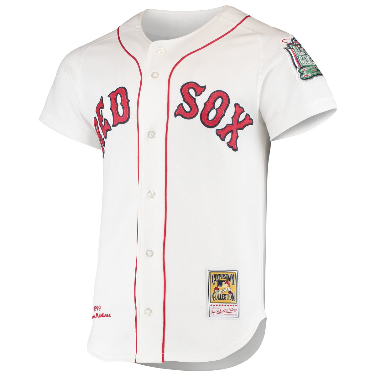 Men's Boston Red Sox Pedro Martinez Mitchell & Ness White 1999 Cooperstown Collection Home Authentic Jersey