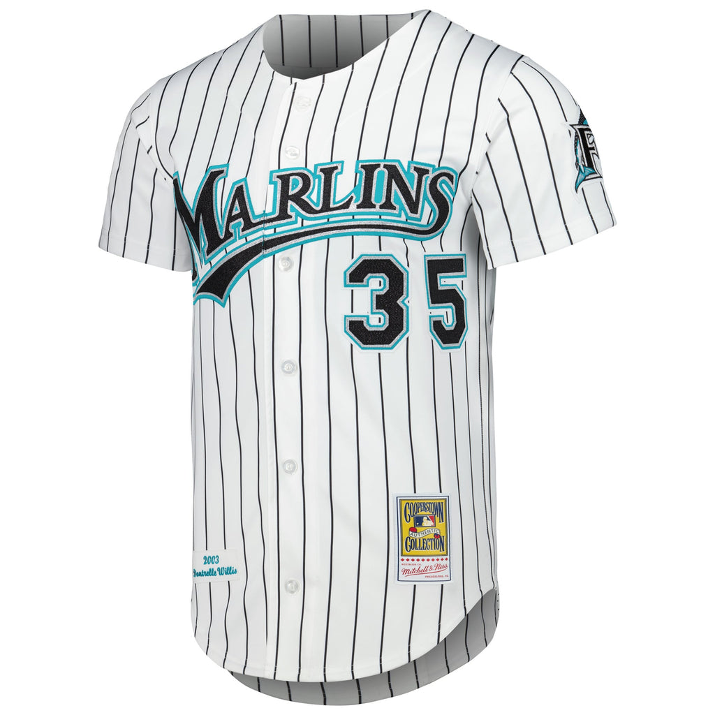 Men's Florida Marlins Dontrelle Willis Mitchell & Ness White Cooperstown Collection Authentic Jersey