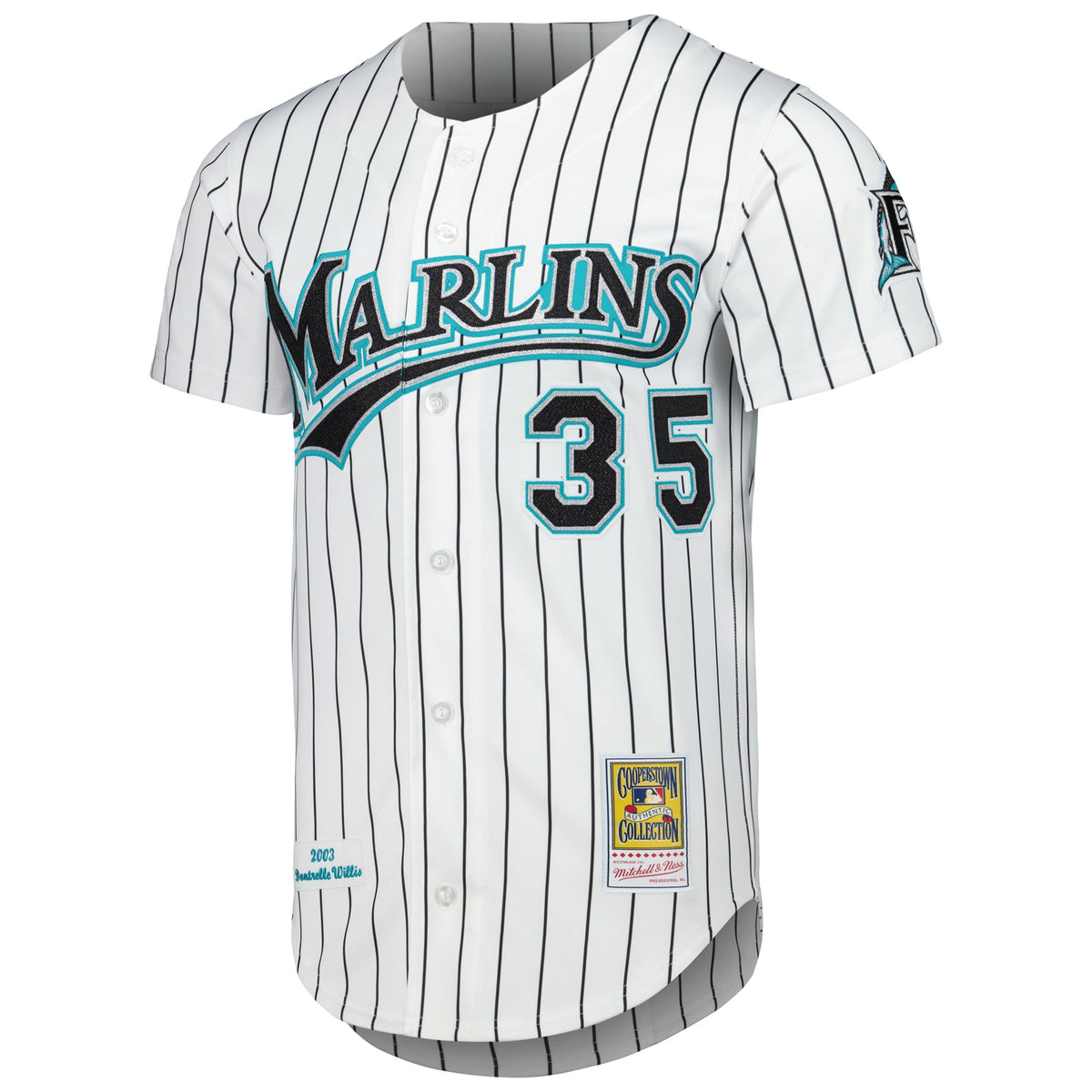 Men's Florida Marlins Dontrelle Willis Mitchell & Ness White Cooperstown Collection Authentic Jersey