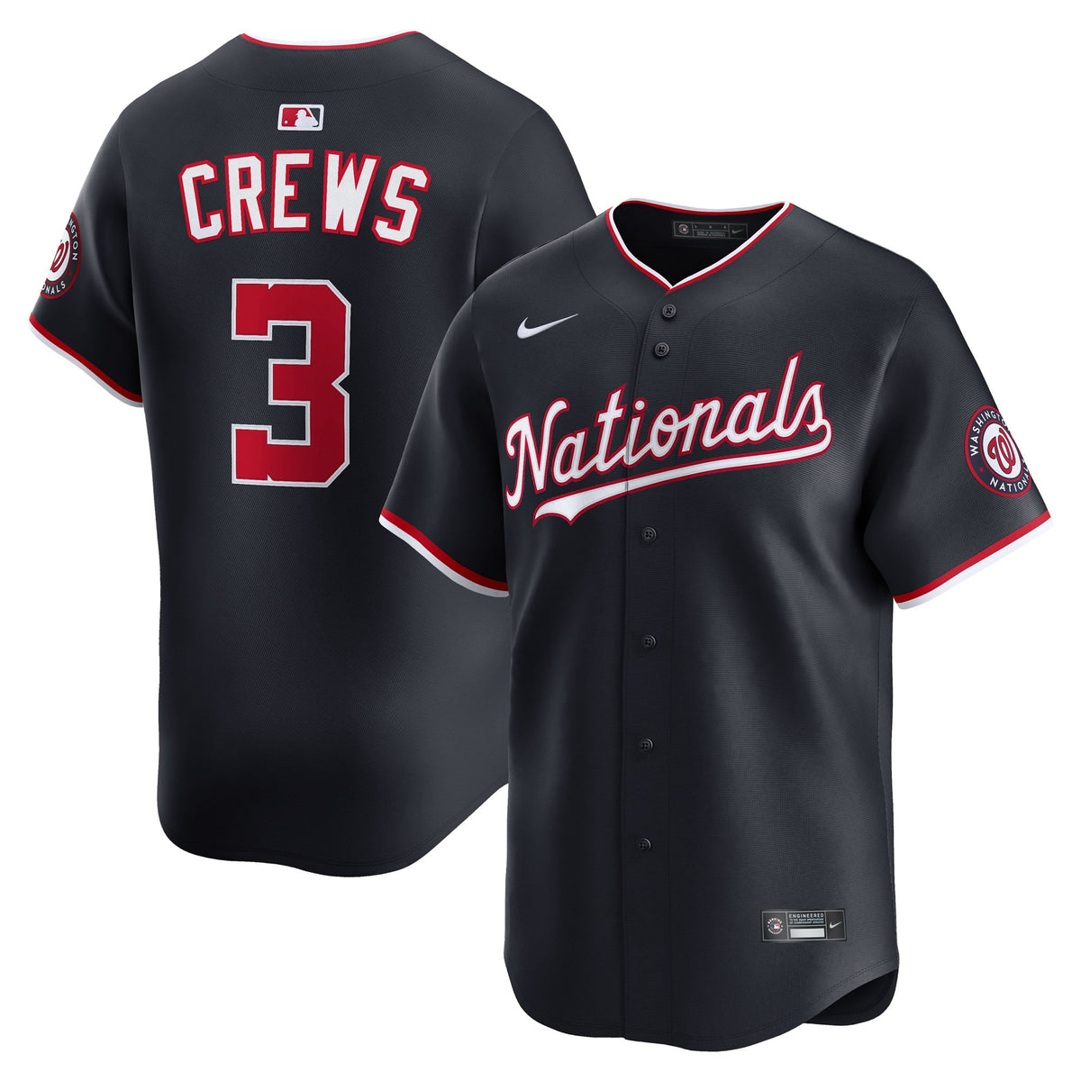 Men's Washington Nationals Dylan Crews Nike White Home Limited Player Jersey