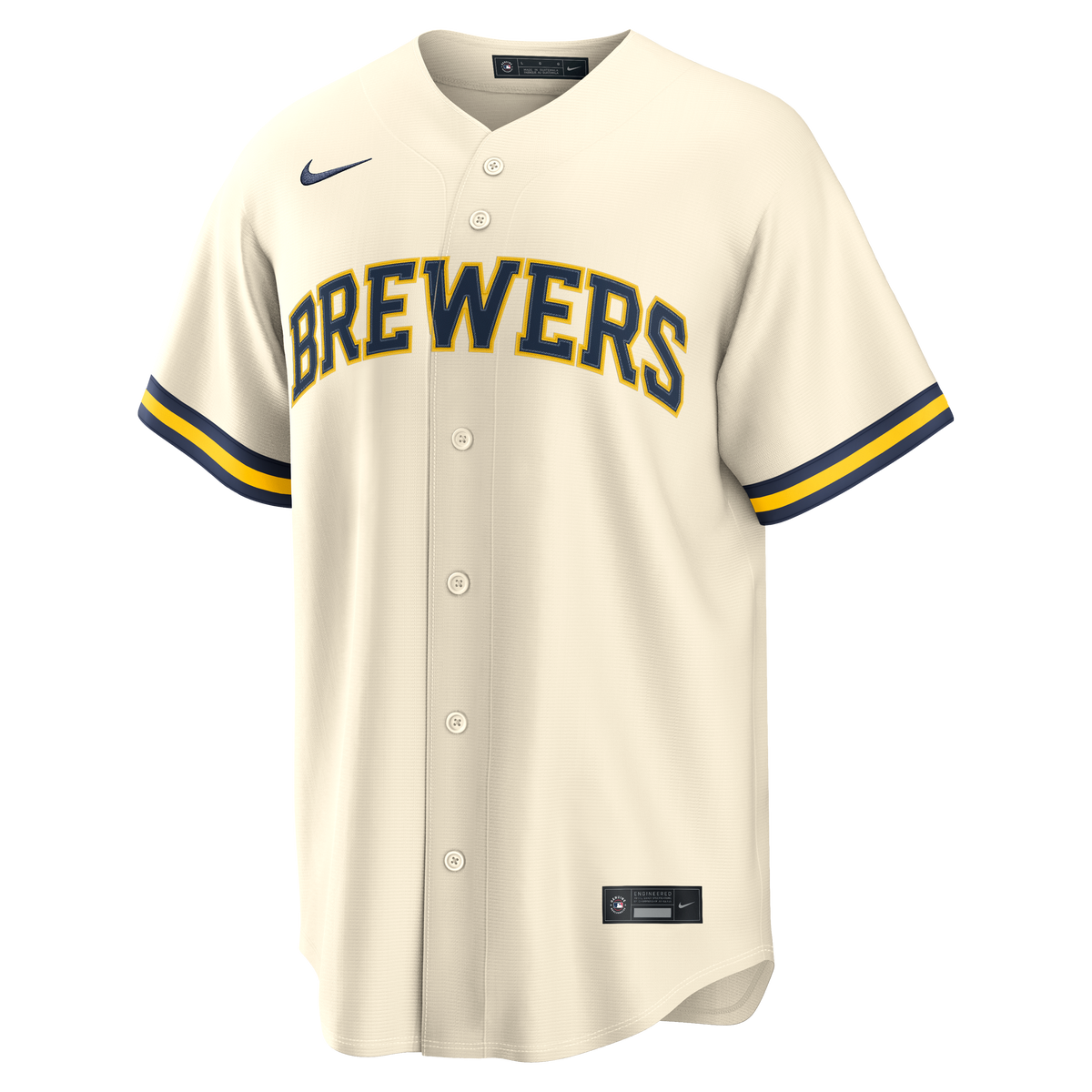 Men's Milwaukee Brewers Christian Yelich Nike Cream Home Replica Jersey