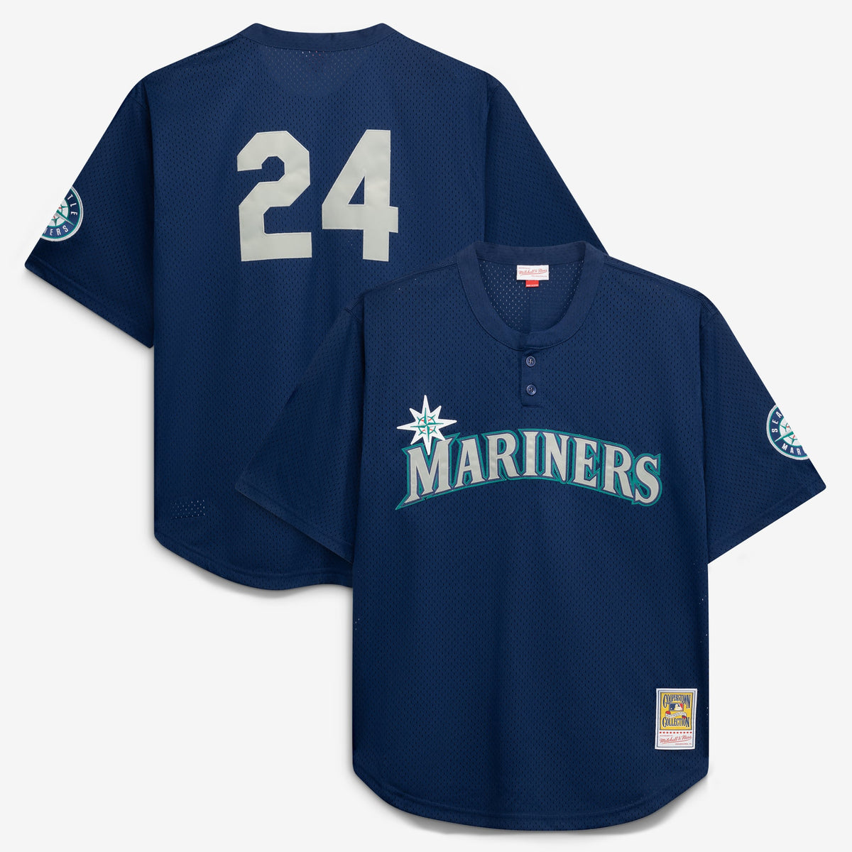 Men's Seattle Mariners Ken Griffey Jr. Mitchell & Ness Royal Big & Tall Cooperstown Collection Mesh Batting Practice Jersey