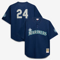 Men's Seattle Mariners Mitchell & Ness Navy Big & Tall Cooperstown Collection Mesh Batting Practice Jersey